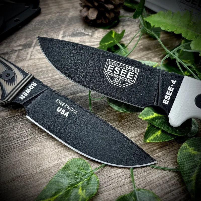 ESEE4 Straight Knife G10 Handle D2 Blade Wilderness Exploration, Hunting, Defense, Cutting and Multi-functional Tactical Knives