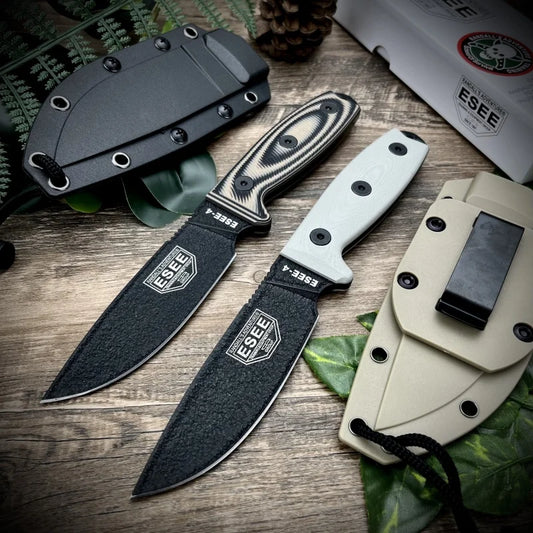 ESEE4 Straight Knife G10 Handle D2 Blade Wilderness Exploration, Hunting, Defense, Cutting and Multi-functional Tactical Knives